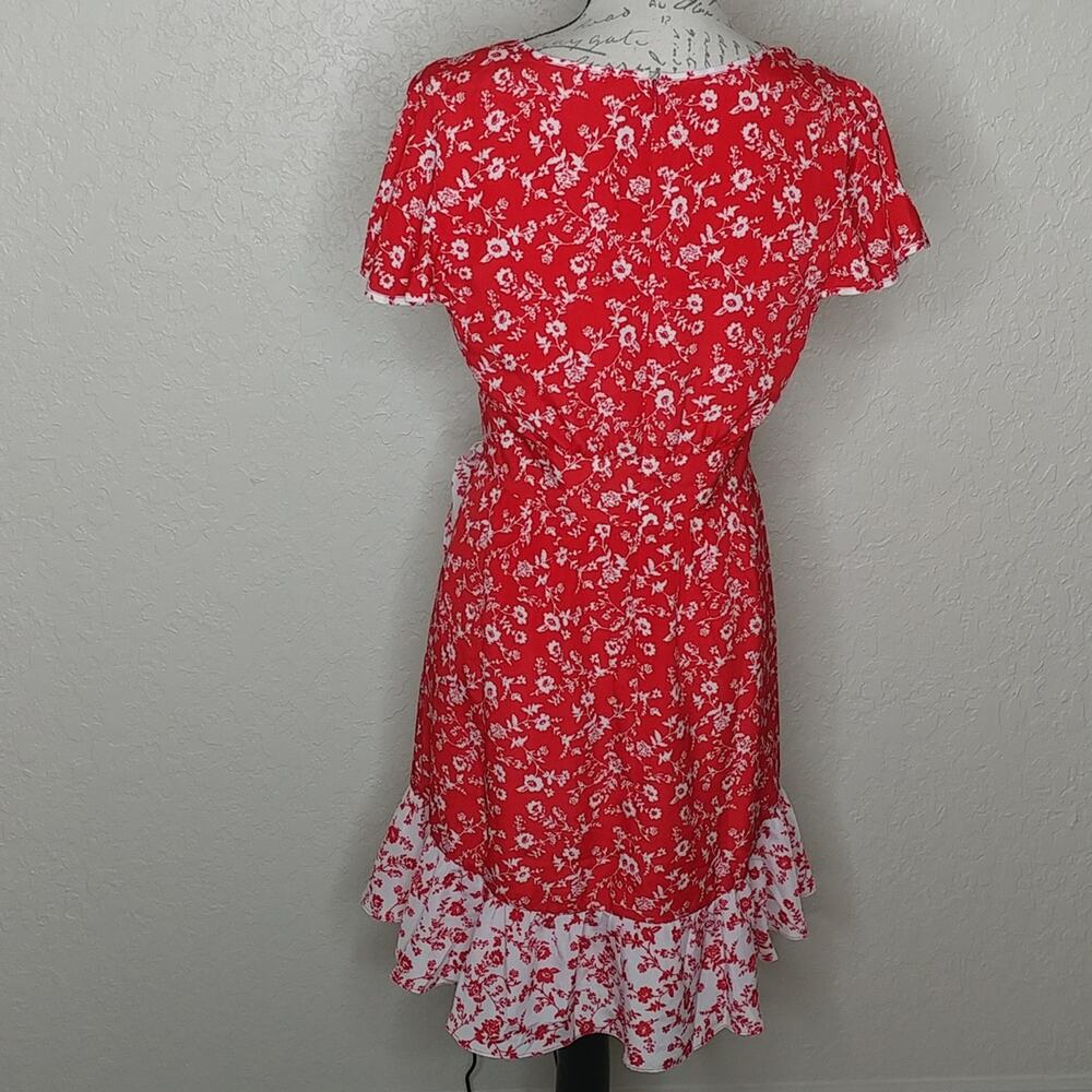 Vince Camuto Floral Dress with Ruffle Accents Size 6 - Picture 3 of 6